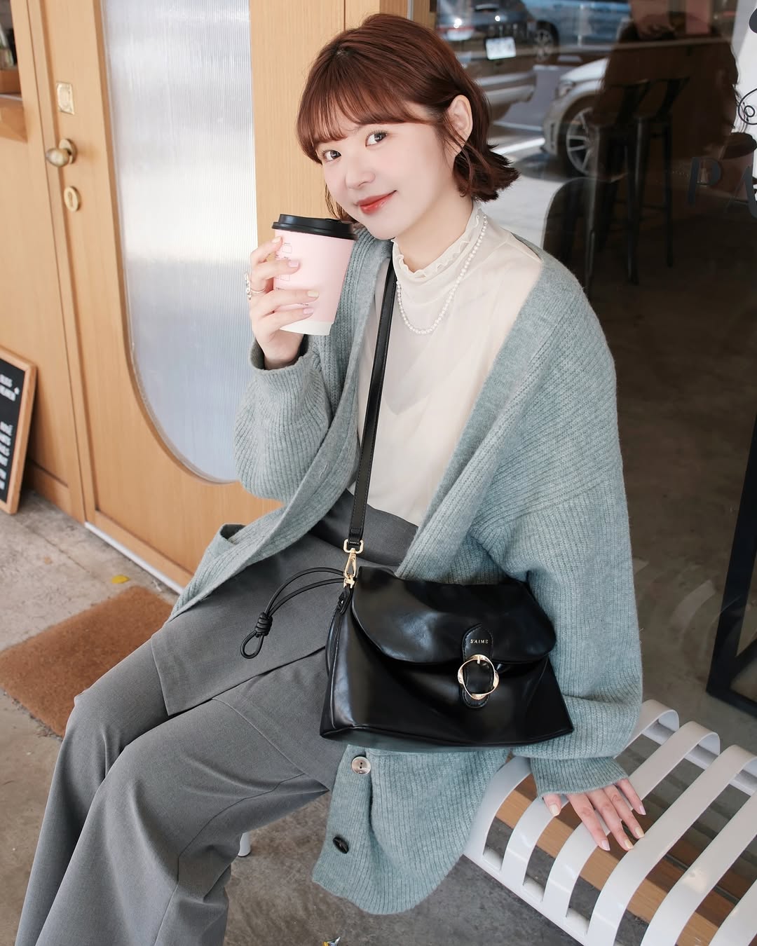 送料込★S’AIME★波紋五金束口掀蓋小方包 S★2wayショルダーBAG S'AIME 2WAY波紋五金束口掀蓋小方包(S)｜ S'AIME東京企劃